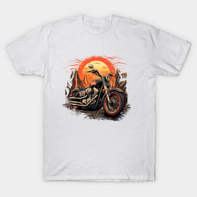 Vintage Retro Motorcycle T-Shirt by Nenok